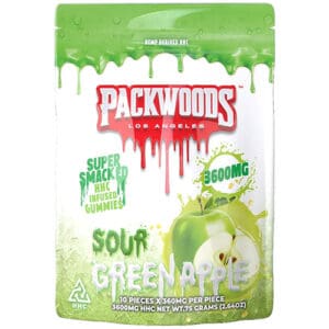 Packwoods HHC Sour Green Apple Gummies 3600MG