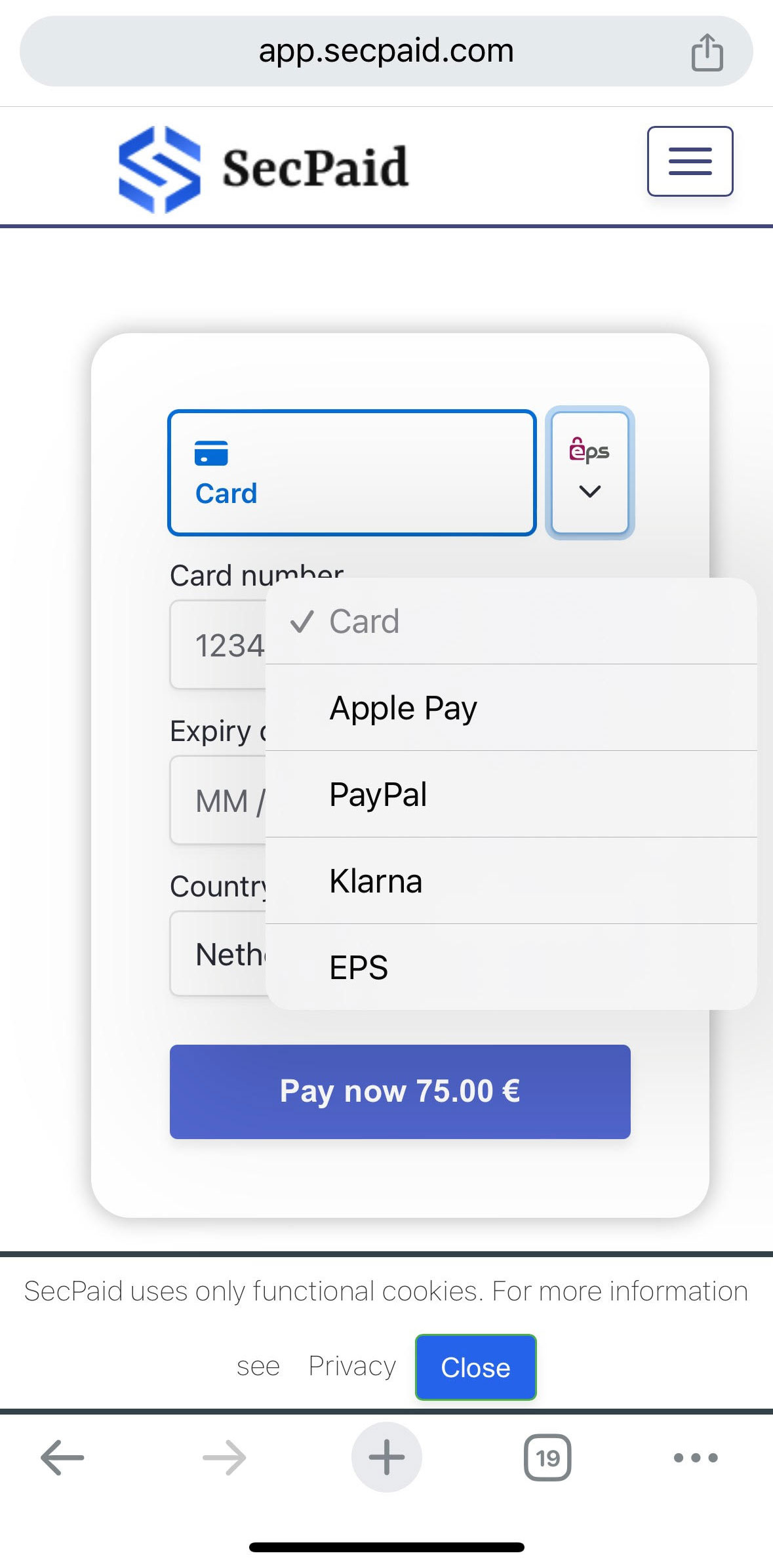 Choose Payment Option